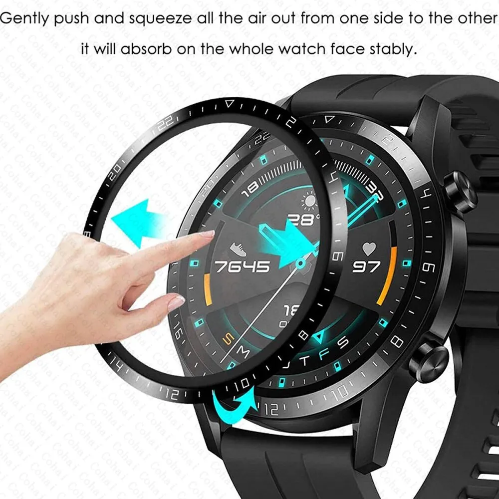 Alternative view of 20D Curved Edge Tempered Glass For Huawei Watch GT2 Pro GT3 GT 2 3 46MM Screen Protector Protective film Smart Watch Accessories