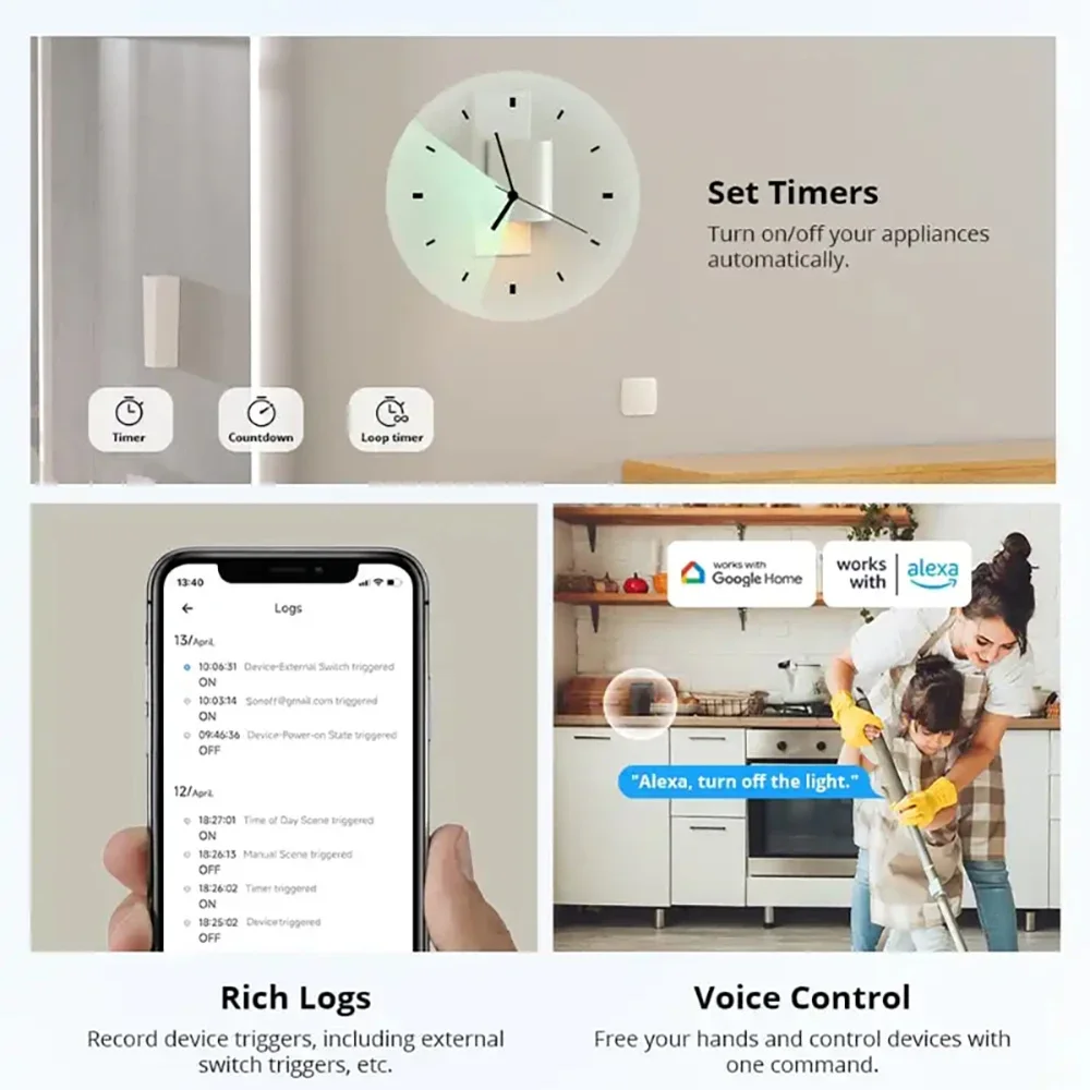 Alternative view of SONOFF MINIR4M Matter Extreme WiFi Smart Switch Detach Relay Scene Breaker eWeLink Voice Control Alexa Google Home Smartthings