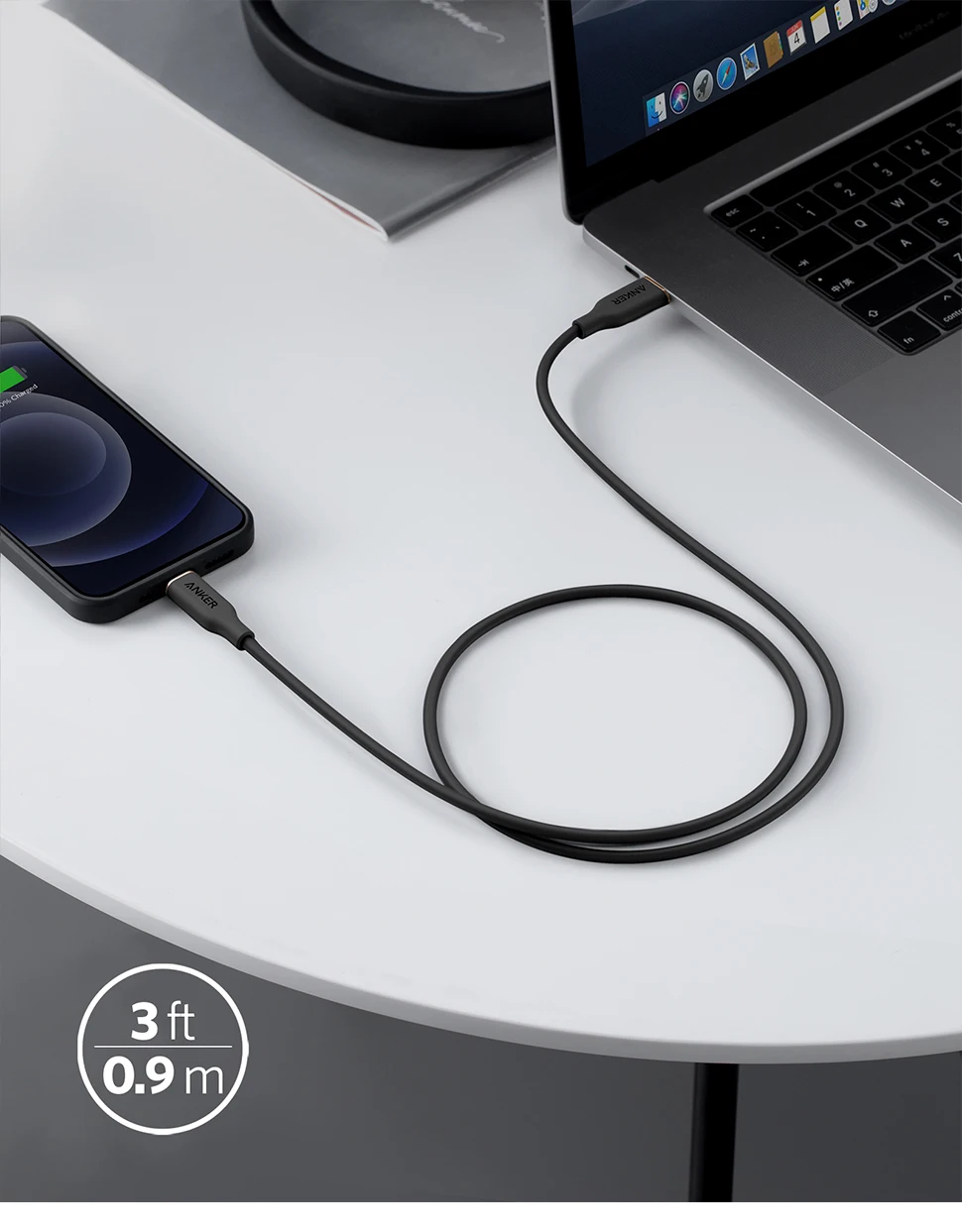 Anker USB-C to Lightning Cable 641 Cable MFi Certified Powerline III Flow Silicone Fast Charging Cable