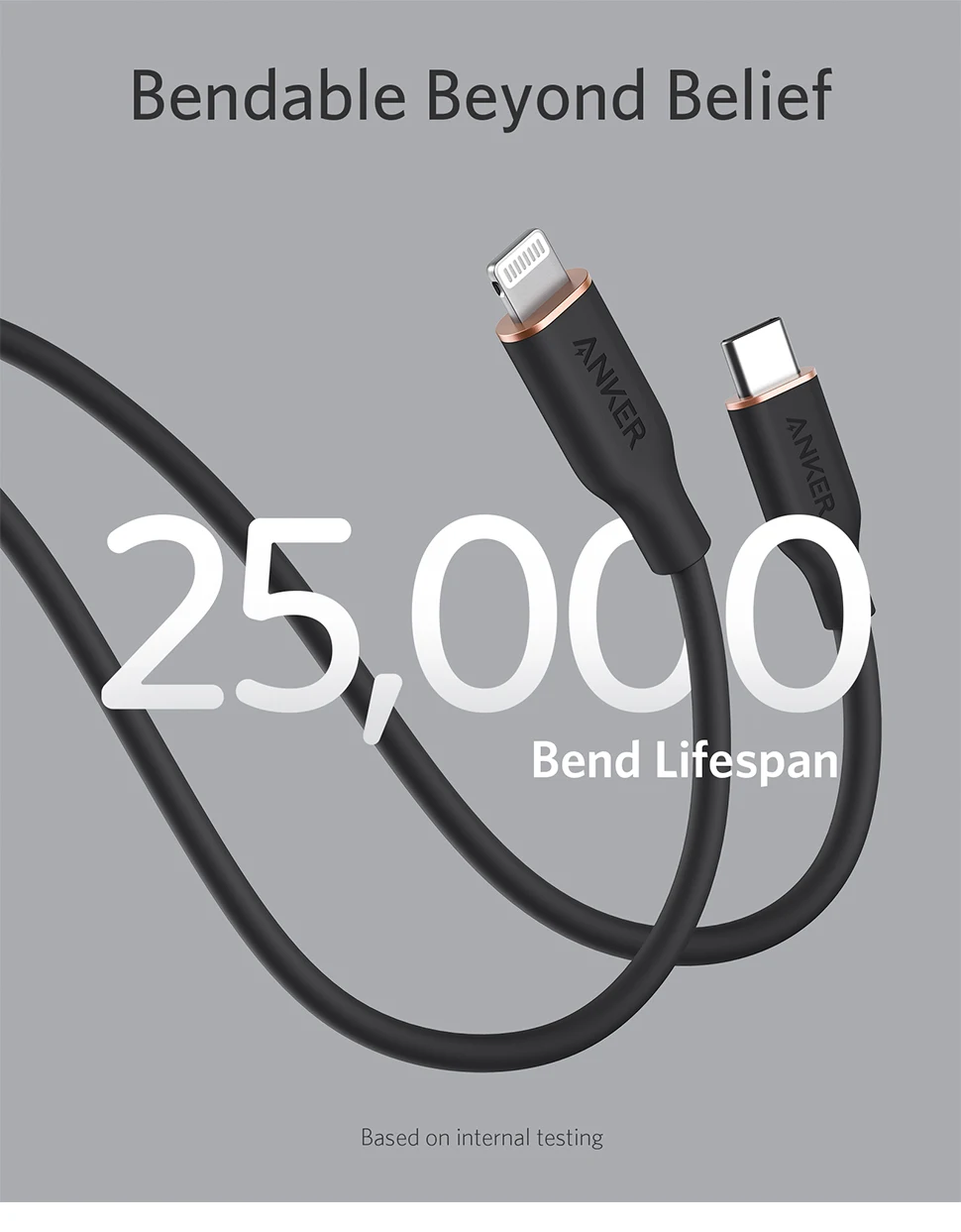 Anker USB-C to Lightning Cable 641 Cable MFi Certified Powerline III Flow Silicone Fast Charging Cable