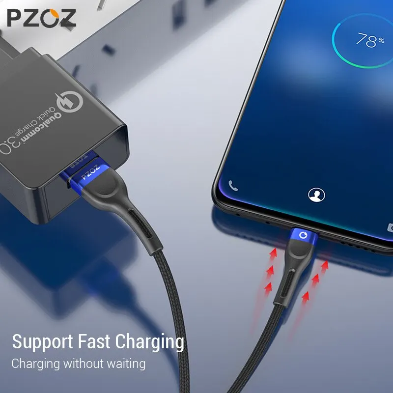 Alternative view of PZOZ Micro USB Cable Fast Charging Cord For Samsung S7 Xiaomi Redmi Note 5 Pro Android Mobile Phone MicroUSB Charger