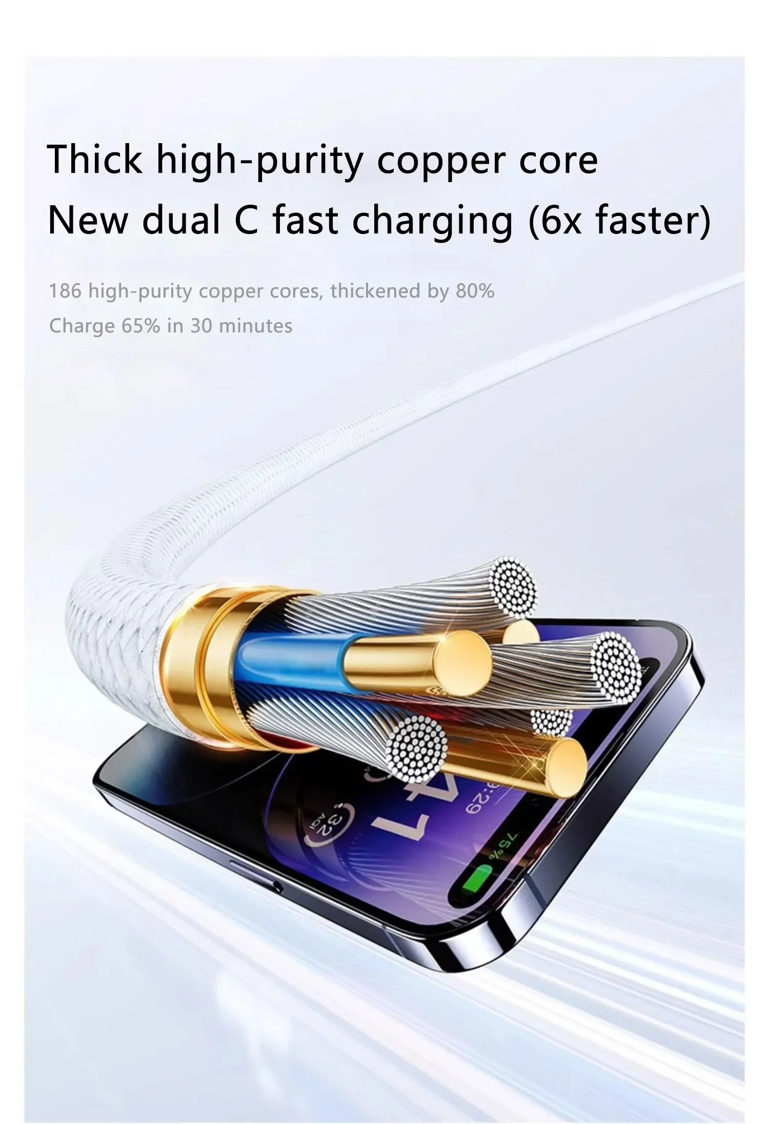 Original PD 60W USB C Fast Charger Cable For Apple iPhone 15 Pro Max 15 Pro 15 Puls USB-C Weaving Charging Data Line Accessories