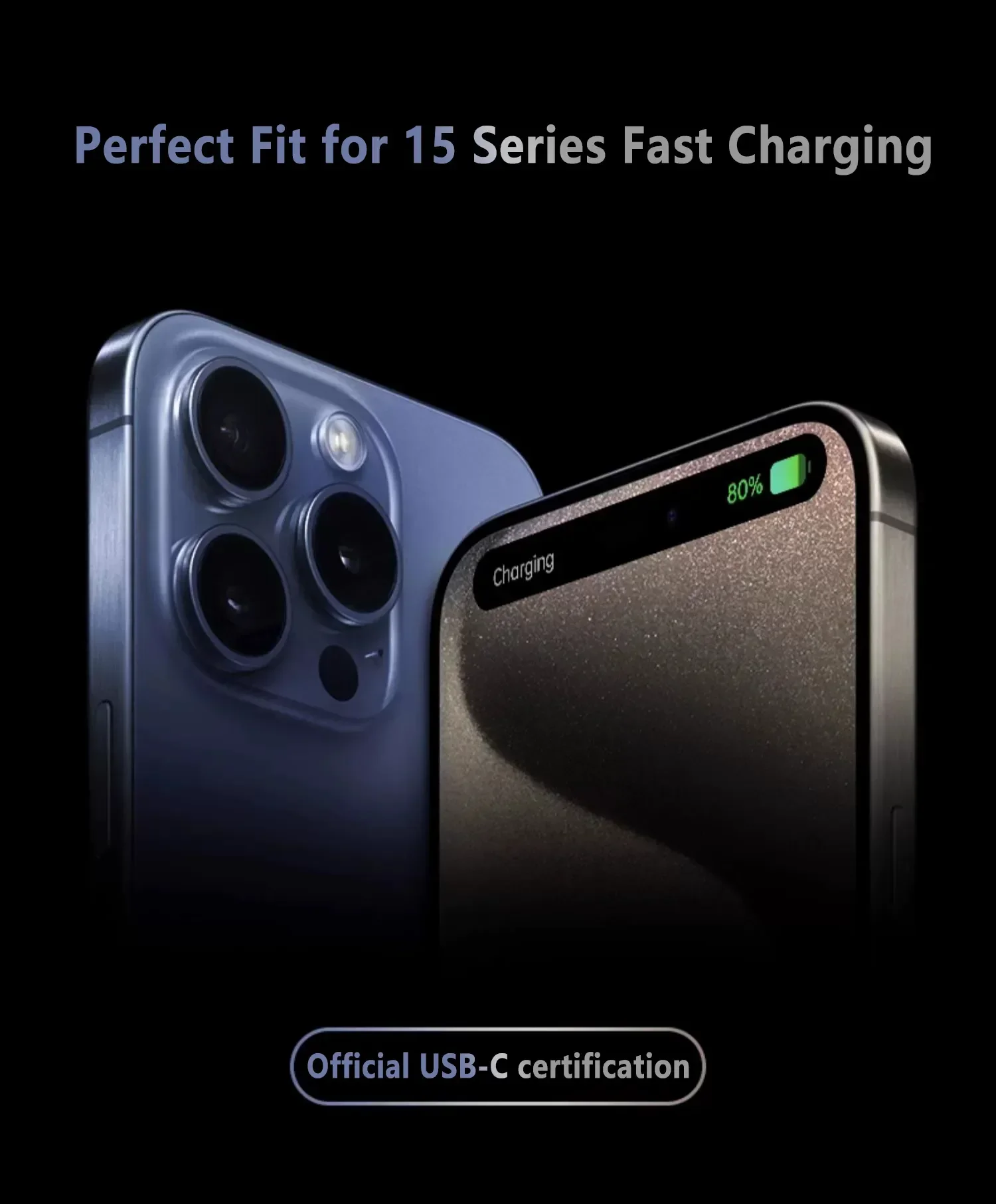 Original PD 60W USB C Fast Charger Cable For Apple iPhone 15 Pro Max 15 Pro 15 Puls USB-C Weaving Charging Data Line Accessories