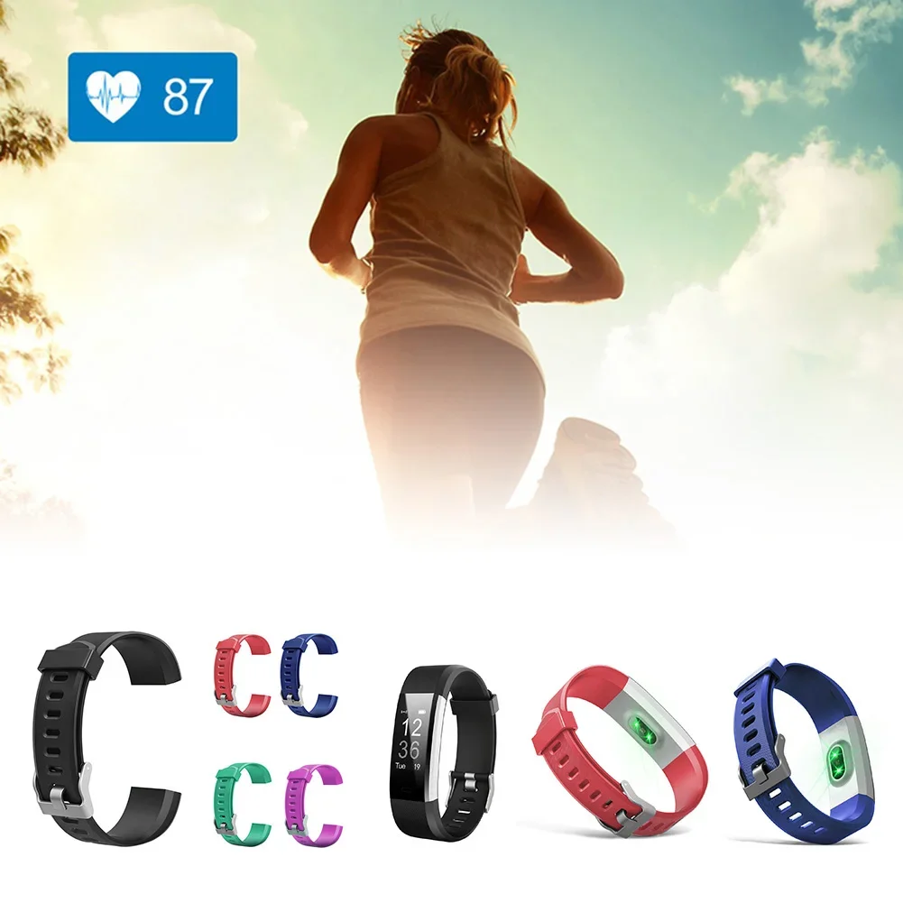 For ID115 Plus Wrist Band Replacement Silicone Color Strap Smart Watch Bracelet Accessories for ID115 Plus Colorful Strap
