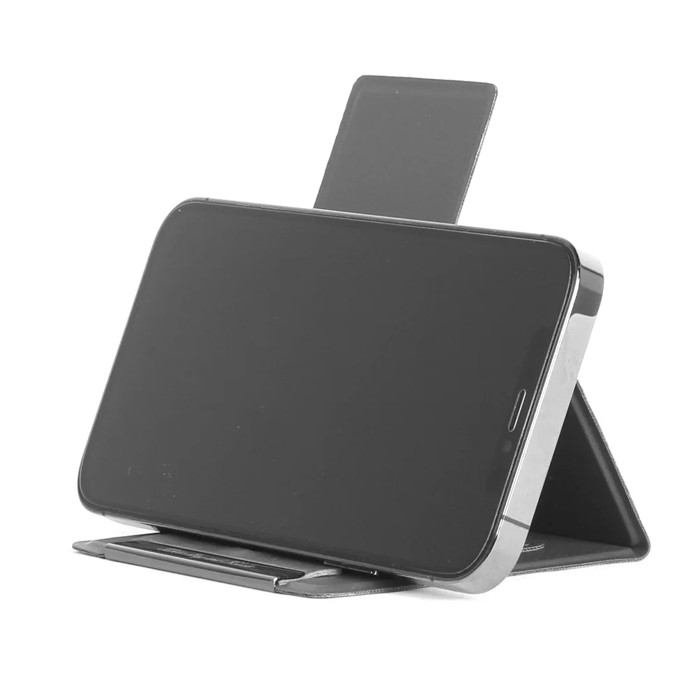 Alternative view of Universal Stand Foldable Leather Holder for iPhone 16 15 14 13 12 Pro Max Plus for Samsung S24 S23 Ultra FE S22 S21 Desk Support
