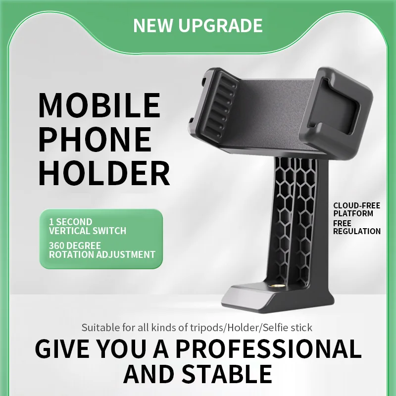 Phone Holder Mount Clamp Clip Horizontal and vertical Shooting for Smartphone Cold Shoe Mount Video Light Mic