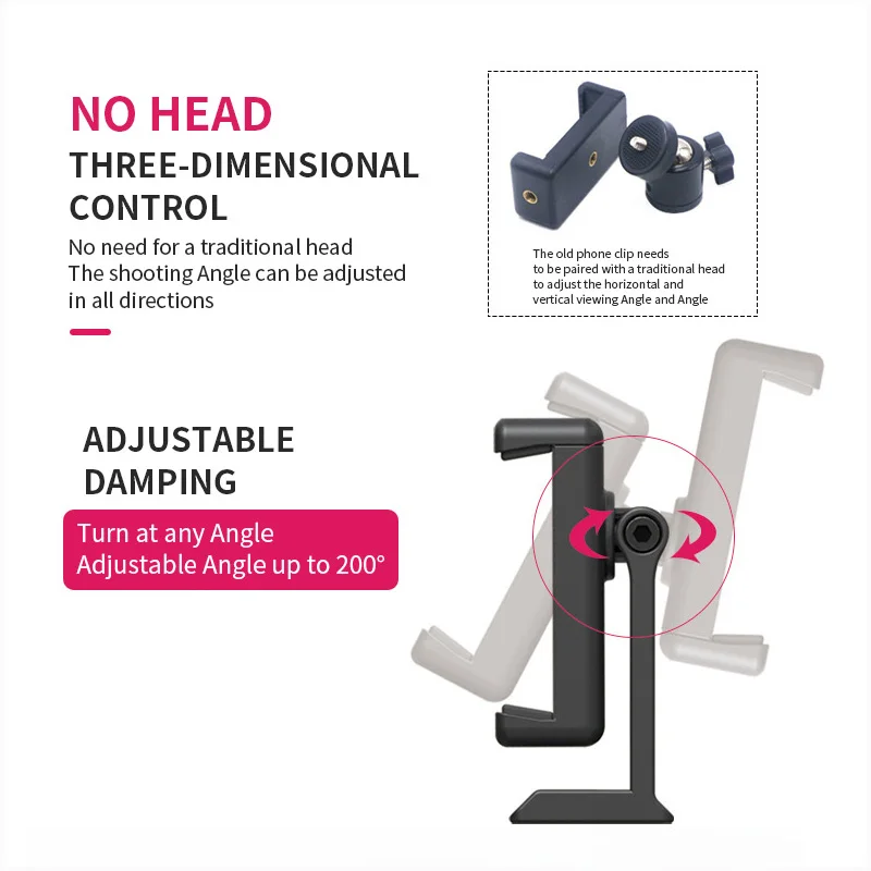 Alternative view of Phone Holder Mount Clamp Clip Horizontal and vertical Shooting for Smartphone Cold Shoe Mount Video Light Mic