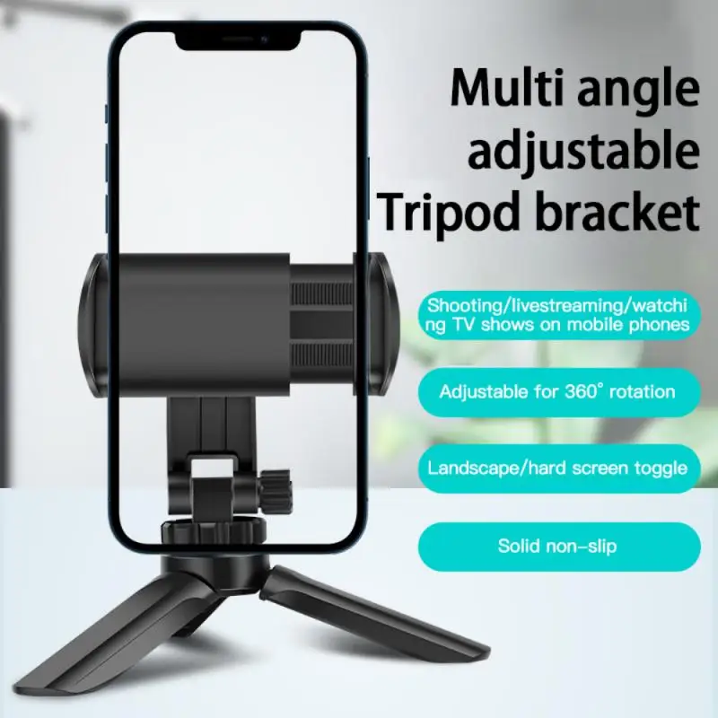 Alternative view of Phone Holder Portable Tripod Foldable Desktop Mobile Phone Stand Rotatable Selfie Holding Live Video Camera Stabilizer Bracke