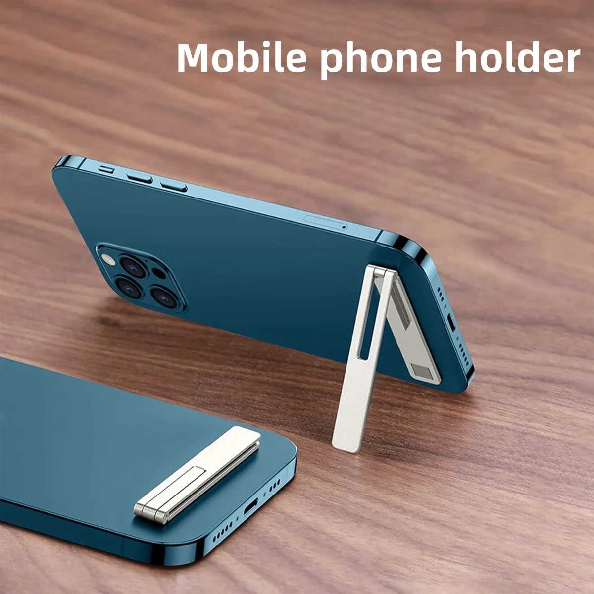 Ultra Thin Mini Metal Folding Mobile Phone Holder Stand Alloy Invisible Portable Phone Kickstand Bracket Desktop Phone Holder - Image 6
