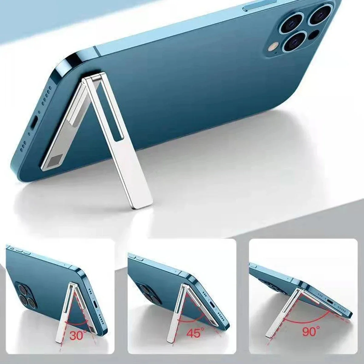 Ultra Thin Mini Metal Folding Mobile Phone Holder Stand Alloy Invisible Portable Phone Kickstand Bracket Desktop Phone Holder Ultra Thin Mini Metal Folding Mobile Phone Holder Stand Alloy Invisible Portable Phone Kickstand Bracket Desktop Phone Holder