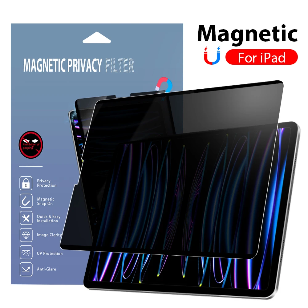 Privacy Screen Protector For iPad Pro 13 12.9 11 2024 10th Gen Air 6 5 4 For iPad 7th 8th 9th 10.2 10.5 Removable Anti Spy Film