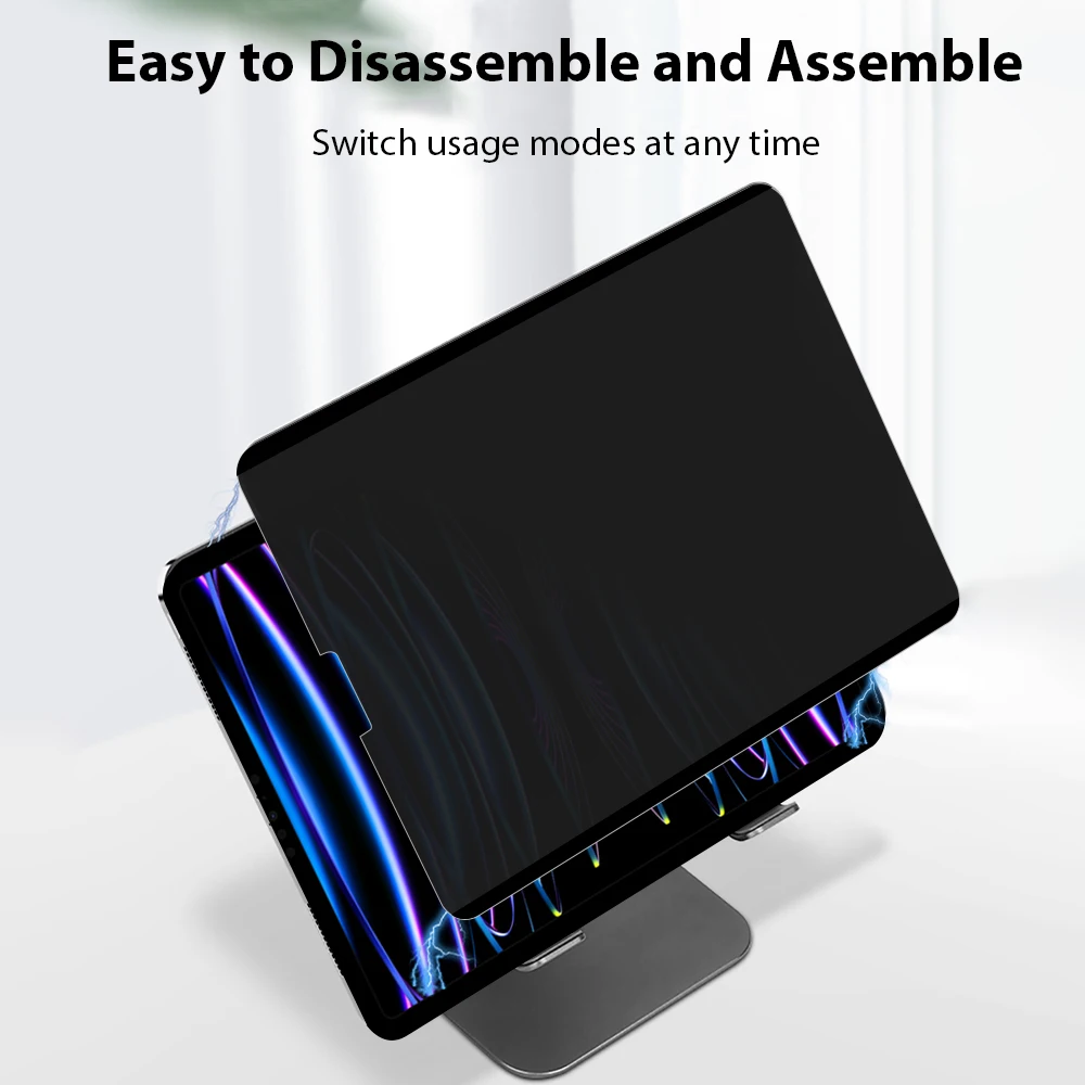 Alternative view of Privacy Screen Protector For iPad Pro 13 12.9 11 2024 10th Gen Air 6 5 4 For iPad 7th 8th 9th 10.2 10.5 Removable Anti Spy Film
