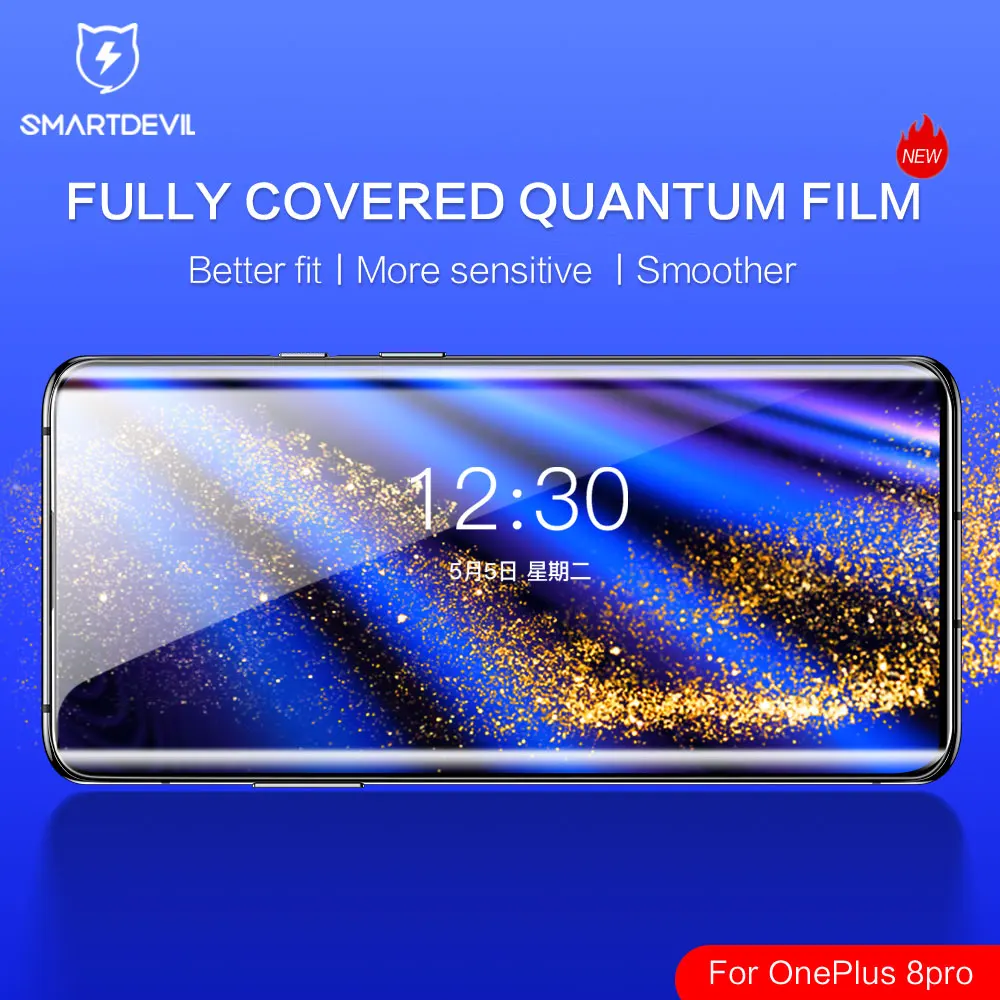 Alternative view of SmartDevil Screen Protector for OnePlus 12 11 10 9 Soft Protective Film for OnePlus 7T Pro Full Cover Full Glue HD Hydrogel Film