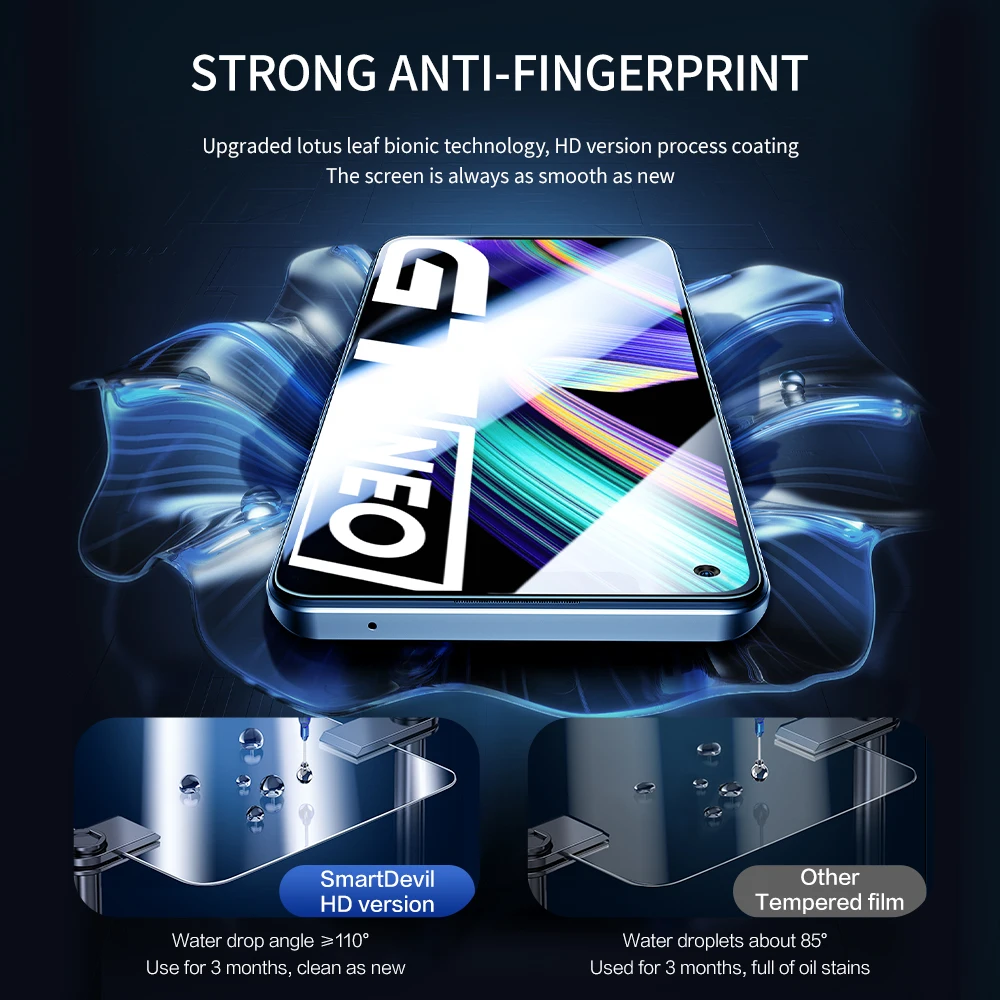 Alternative view of SmartDevil Tempered Glass for Realme GT6 GT5 GT3 Neo5 Screen Protector for Realme GT 5G Glass HD Anti Blue Light