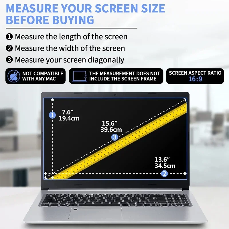 Alternative view of 15.6 Inch Display Ratio 16:9 Notebook Screen Protector Soft Film For DELL/ASUS /Samsung/Lenovo/Toshiba Laptop Tablet