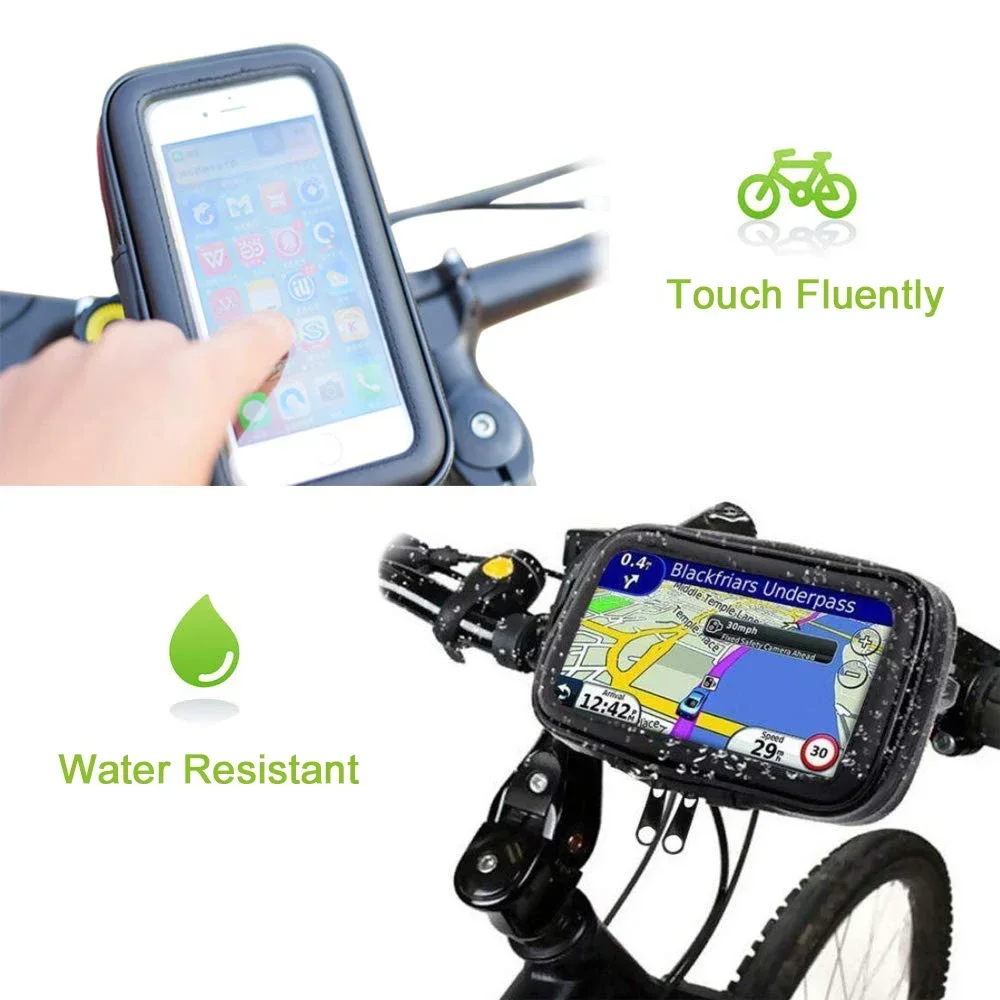 Alternative view of Waterproof Bicycle Phone Holder Motorcycle Bike Handlebar Phone Case Bag for iPhone 15 Pro Max 14 Samsung Bike Phone Stand Mount