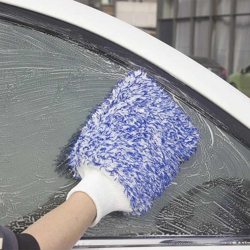 Alternative view of Car Cleaning Glove Soft Microfiber Thicken Plush Car Cleaning Tools Auto Detail Cleaning Mitt Double-faced Glove Car Accessories