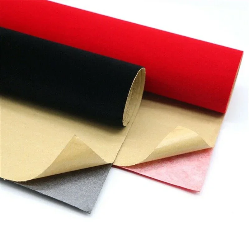 Alternative view of 20x148cm DIY Car Velvet Cloth Stickers Flannel Fabric Self-Adhesive Car Interior Decoration Decal Black Gray Red Decorative