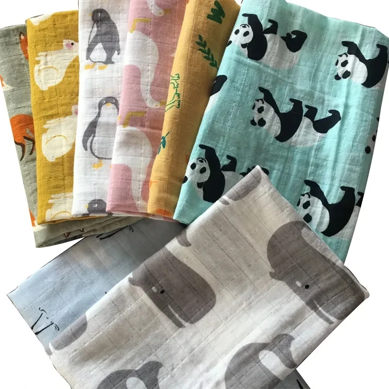 Alternative view of New Cotton Baby Blankets Newborn Soft Cotton Baby Blanket Muslin Swaddle Wrap Feeding Burp Cloth Towel Scarf Baby Stuff 60*60cm