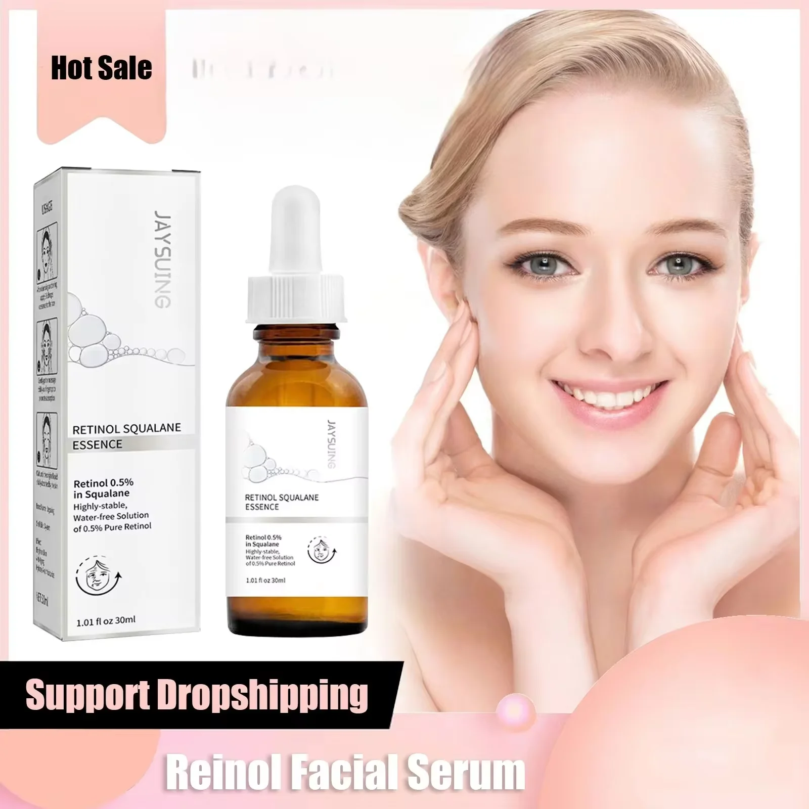 Retinol Wr-inkle Remover Face Serum Instant Firming Lifting Anti-Aging Liquid Fade Fine Line W-hitening Korean Skin Care Product