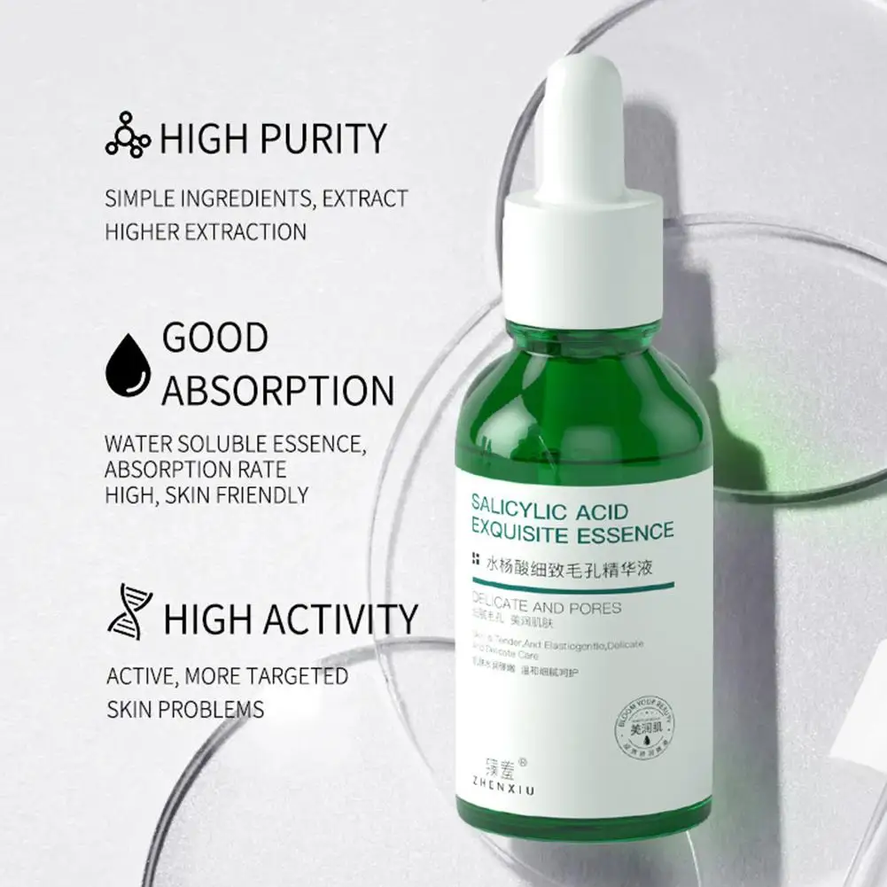 30ml Salicylic Acid Delicate Pore Facial Essence Hydrating Moisturizing Gentle Care Shrinking Pore Water Light Beauty Face Serum