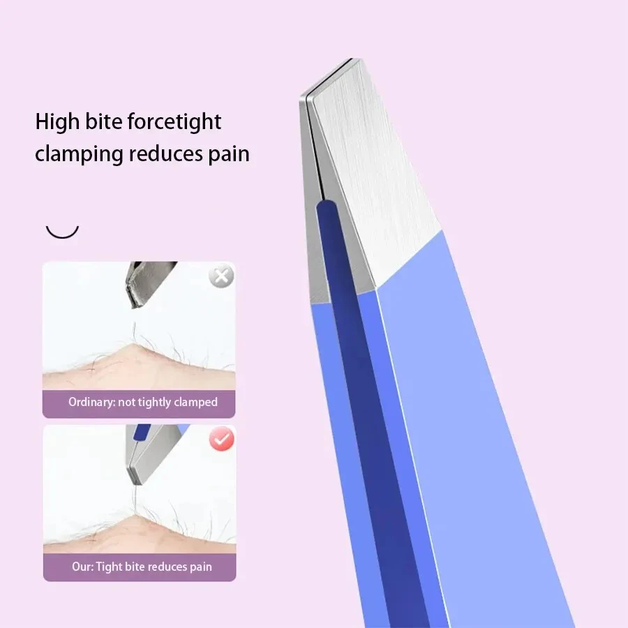 Ouriner Eyebrow Tweezer Colorful Hair Beauty Fine Hairs Puller Stainless Steel Slanted Eye Brow Clips Removal Makeup Tools