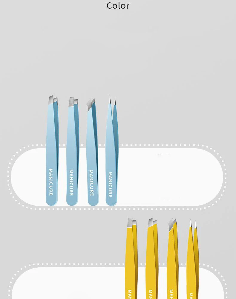 Ouriner Eyebrow Tweezer Colorful Hair Beauty Fine Hairs Puller Stainless Steel Slanted Eye Brow Clips Removal Makeup Tools