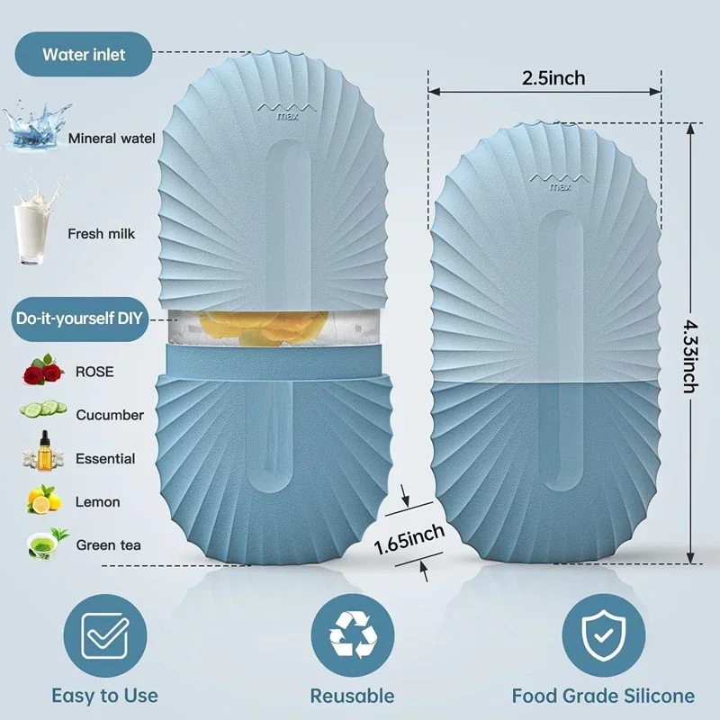 Alternative view of Ice Face Roller Ice Cube Beauty Massage Silicone Ice Mold For Eye Puffiness Ice Facial Roller Shrink Pores