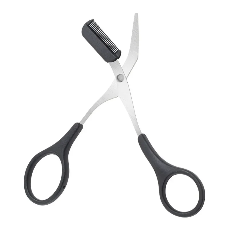 Alternative view of Karsyngirl 1Pcs Safe Eyebrow Trimmer Stainless Steel Eyebrow Scissors with Comb Hair Removal Shaver Eyebrows Shaping Makeup Tool