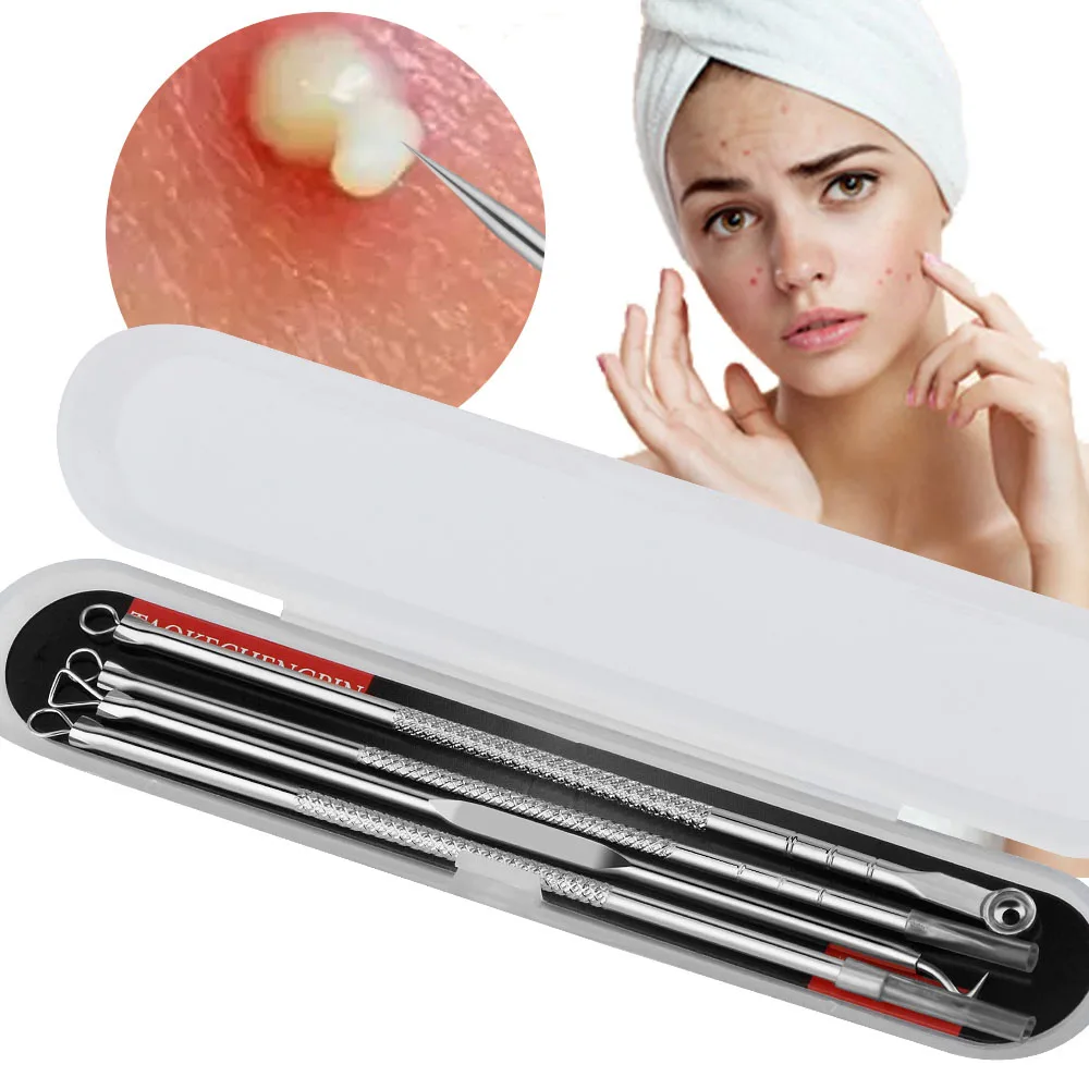 Alternative view of 4Pcs/set Acne Blackhead Remover Comedone Black Spot Pimple Blemish Remover Skin Care Women Beauty Acne Treatment Pore Cleanser
