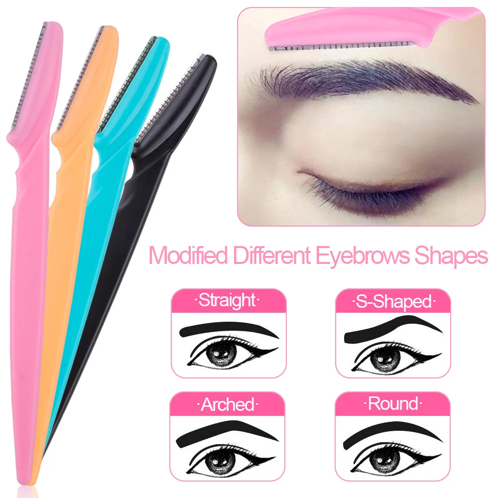 Alternative view of 3/4/10Pcs Eyebrow Trimmer Face Blade Shaver Portable Eye Brow Epilation Hair Removal Safety Eyebrow Cutting Woman Makeup Tools