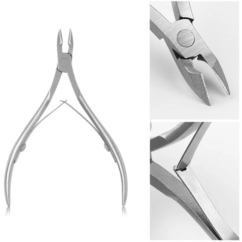 Alternative view of Professional Stainless Steel Cuticle Nail Nipper Clipper Nail Art Manicure Pedicure Care Trim Plier Cutter Beauty Scissors Tools