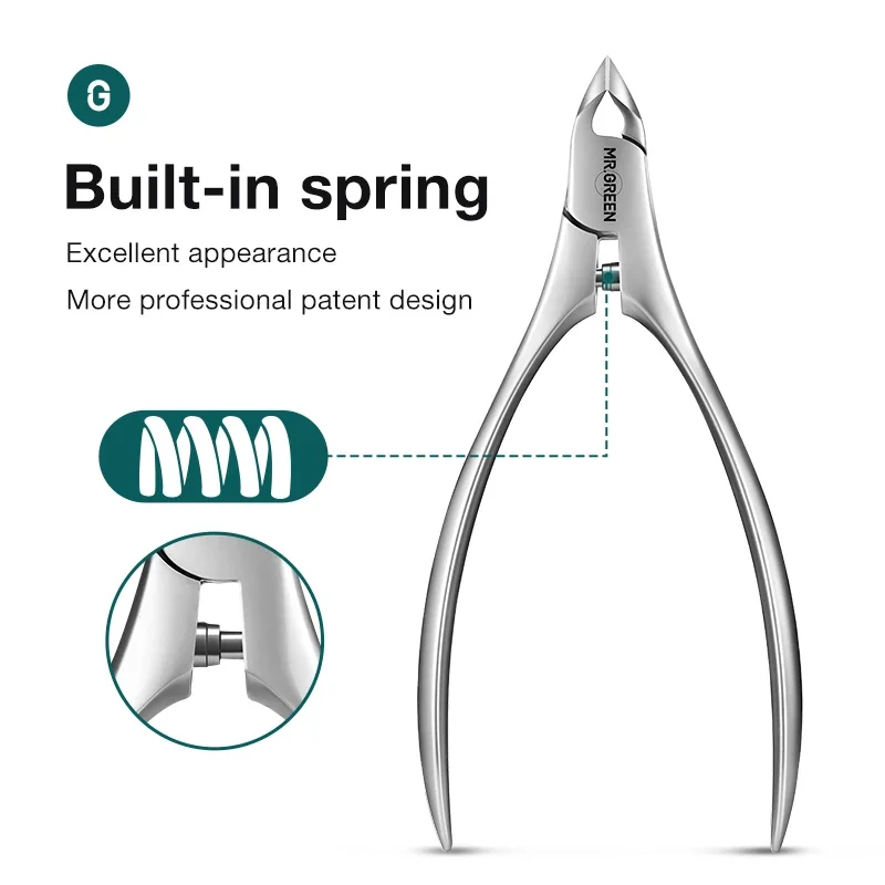 Alternative view of MR.GREEN Cuticle Nippers Innovate Cuticle Scissors Built-In Spring Clippers Trimmer Dead Skin Remover ManicureBeauty Tool