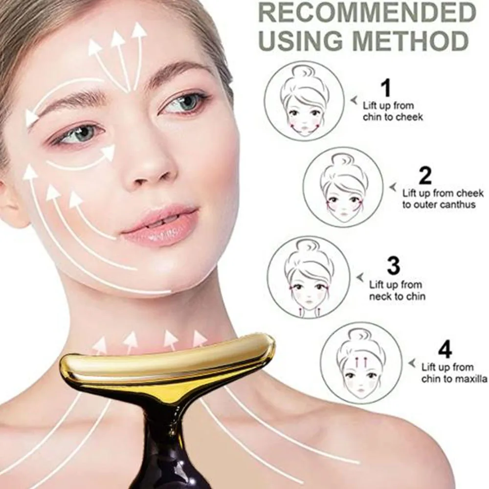Alternative view of 3 In 1 Face Massager Neck Facial Eye Massage V-line Face Lifting Massager Anti Aging Wrinkle Removal Skin Beauty Device For Home