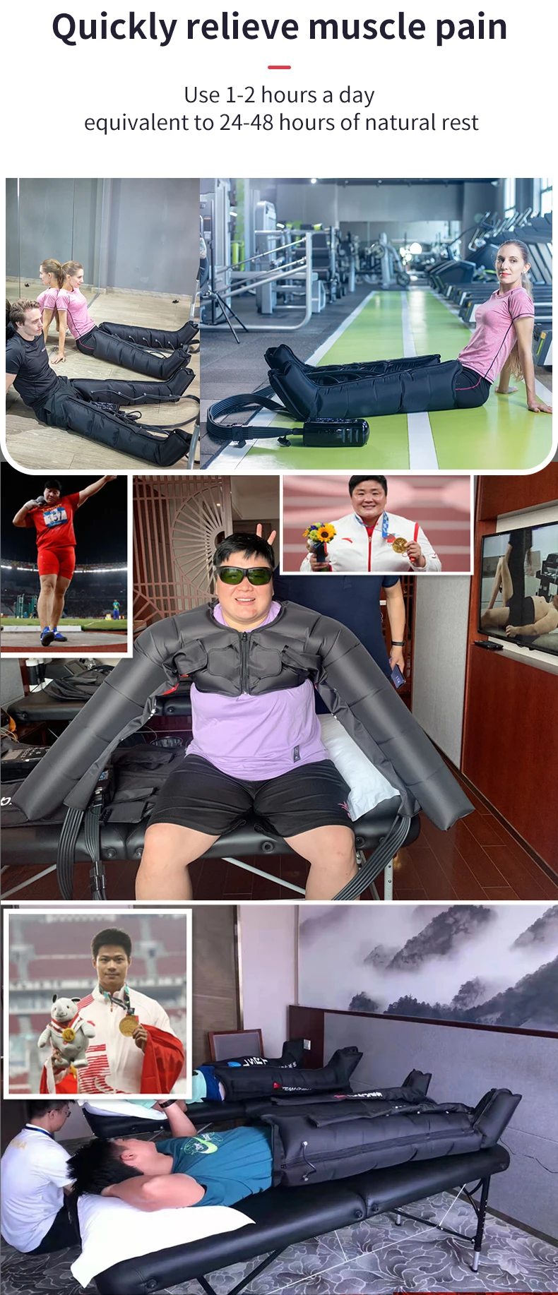 Pressotherapy Air Compression Foot Muscle Massager Leg Recovery Boots Lymphatic Drainage Machine  Relax Physiotherapy 8 Chamber