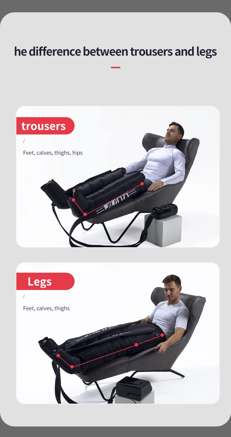 Pressotherapy Air Compression Foot Muscle Massager Leg Recovery Boots Lymphatic Drainage Machine  Relax Physiotherapy 8 Chamber