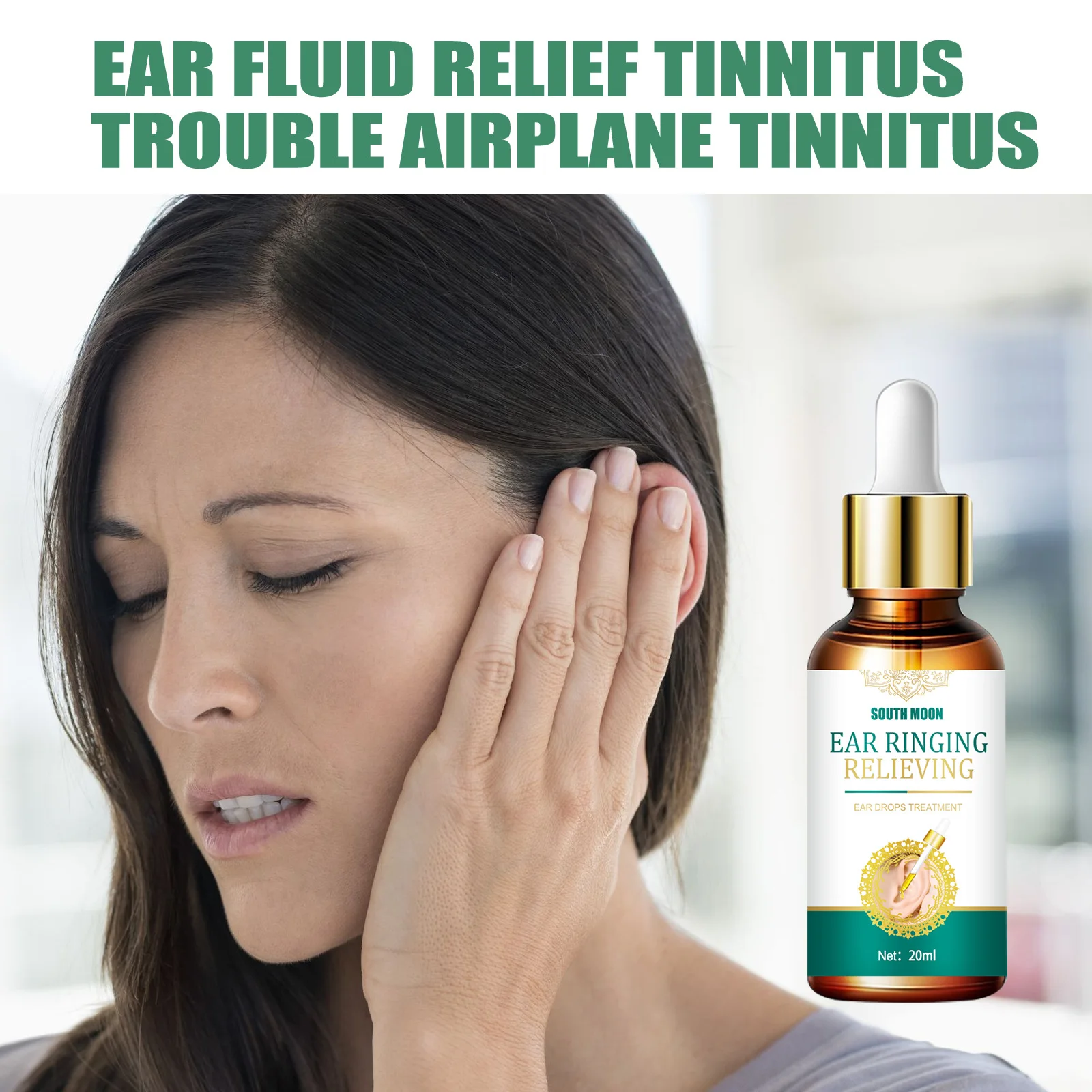 Alternative view of 20ml Tinnitus Ear Drops Ear Ringing Gentle Relieving Health Discharge Care Tinnitus Fluid Ear Ear Deafness Swelling Otitis Care