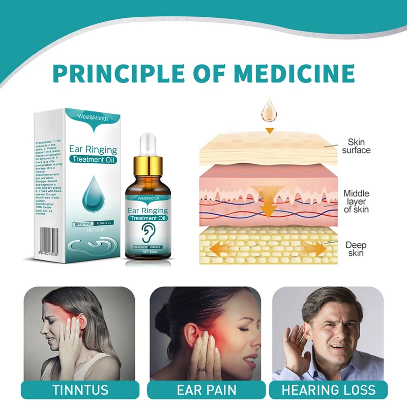 Alternative view of 1PC Tinnitus Oil For Improved Ear Health Hearing Ear Ringing Drops Alleviate Deafness Tinnitus Itching Earache