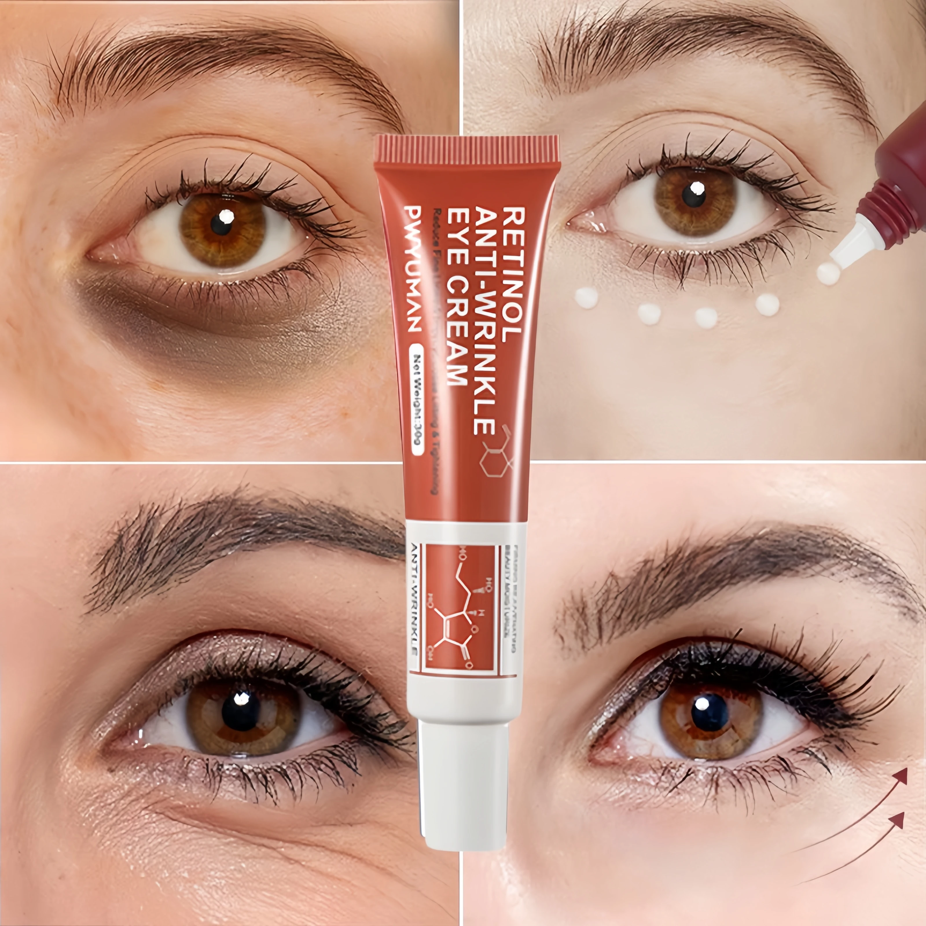 Alternative view of Retinol Wrinkle Removal Cream Fade Face Eye Fine Line Instant Anti Aging Whitening  Anti-Wrinkle Dark Circles  Dismiss Cream 30g