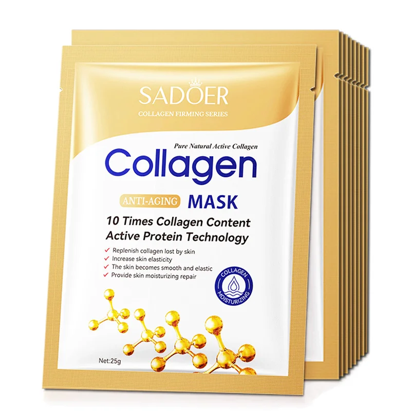 Alternative view of 20pcs Hyaluronic Acid Collagen Face Mask skincare Moisturizing Firming Hydrating Facial Masks Sheet Mask Korean Skin Care