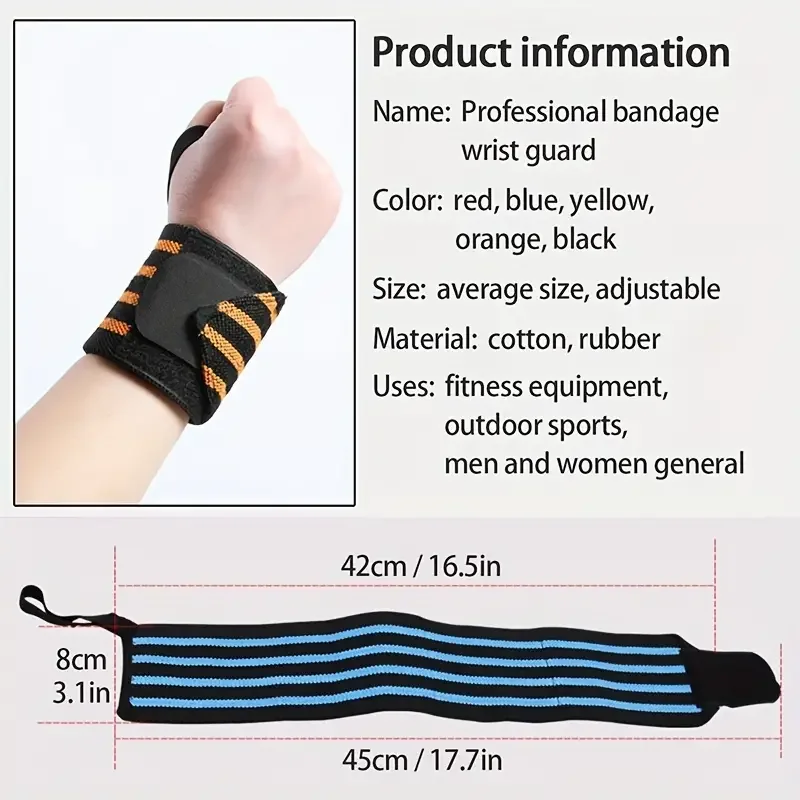 Alternative view of 1Pc Sports Wrist Straps, Elastic Wrist Guard Wrist Bandage For Weightlifting Sports, Fitness Equipment