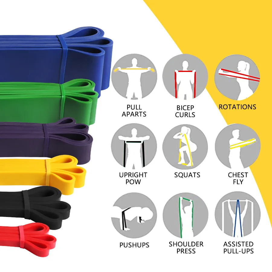 Alternative view of Heavy Duty Latex Resistance Band Exercise Elastic Band For Sport Strength Pull Up Assist Band Workout Pilates Fitness Equipment
