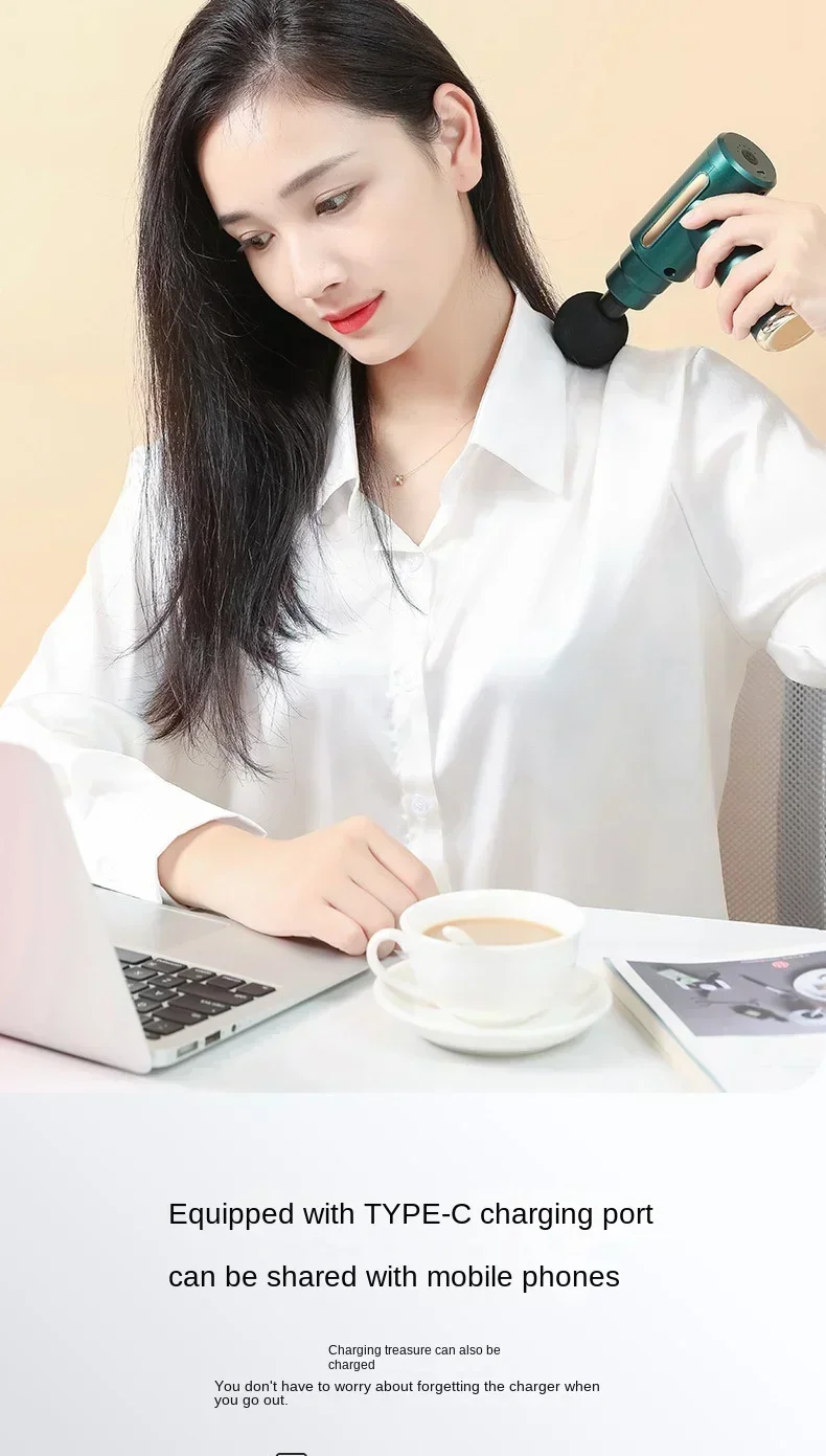 Mini USB Massage Gun, Fascia Machine, Muscle Relaxation, Vibration Rod, Fitness Equipment