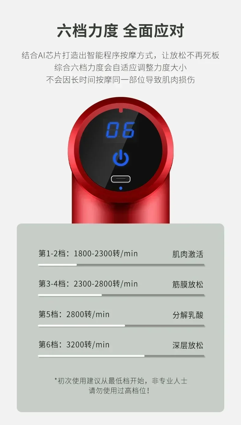 Mini USB Massage Gun, Fascia Machine, Muscle Relaxation, Vibration Rod, Fitness Equipment