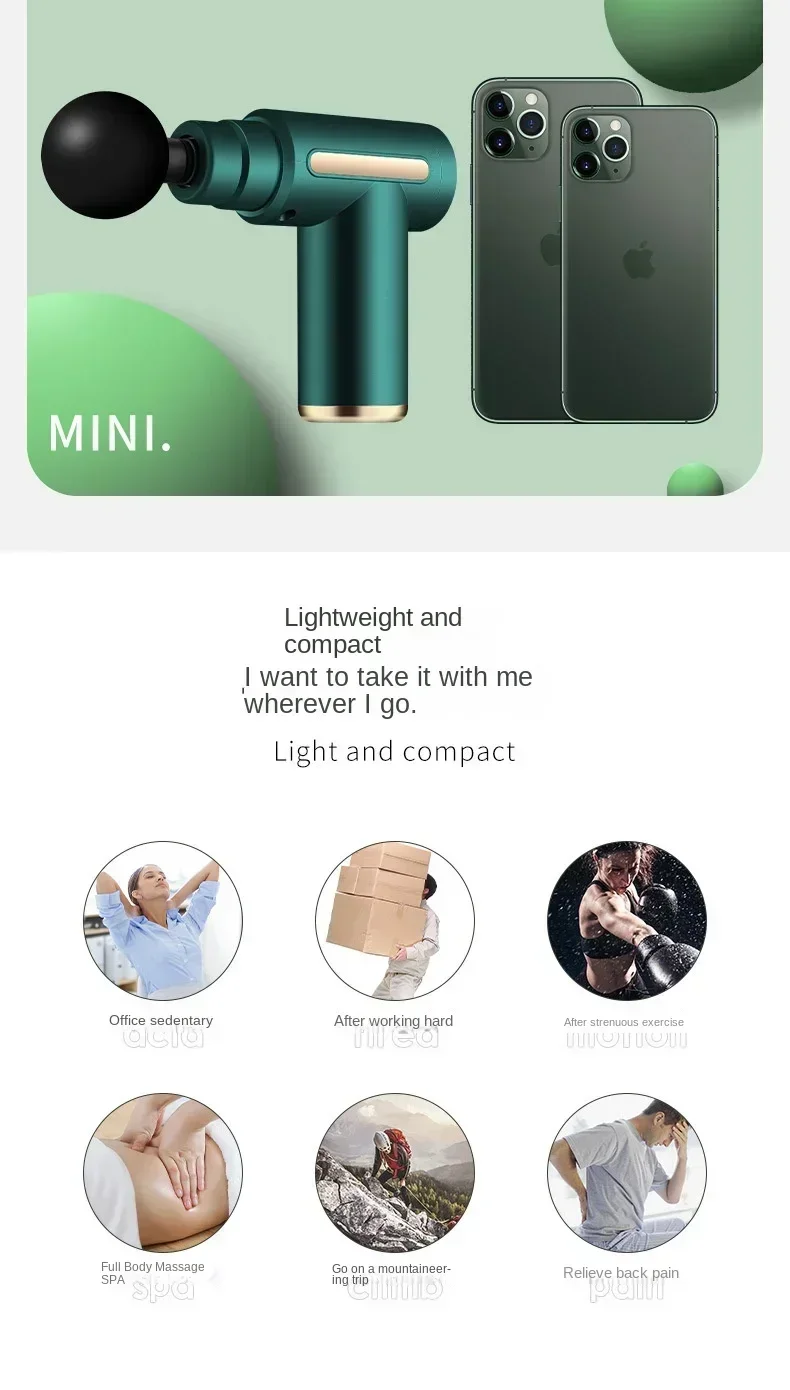 Mini USB Massage Gun, Fascia Machine, Muscle Relaxation, Vibration Rod, Fitness Equipment