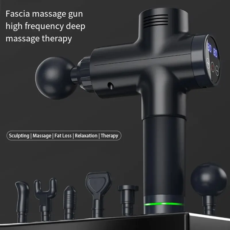 Alternative view of Homefish LCD Display Massage Gun Deep Muscle Massager Body Neck Massage Exercising Relaxation 12V 30Gears Professional Massage