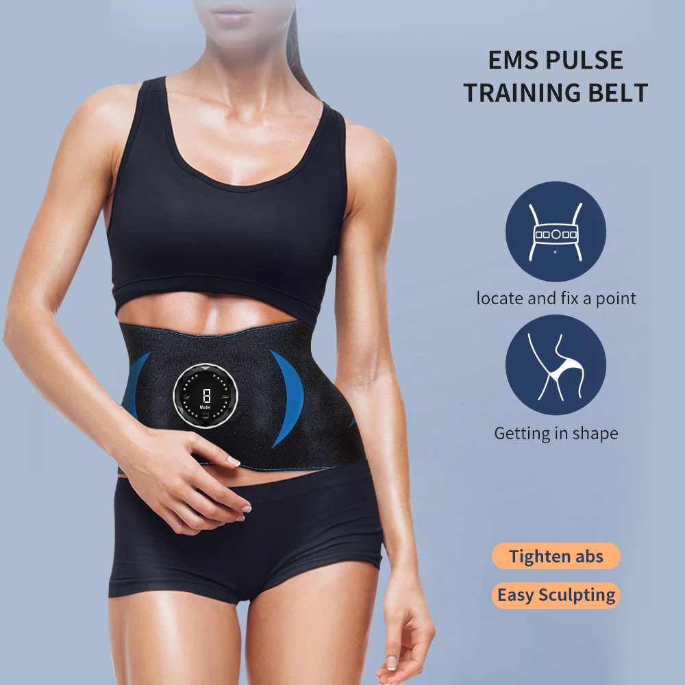 Alternative view of EMS Abdomen Muscle Stimulator Training Belt Touch Control Waist Fitness Massager Home Training Exercise Abdominal Muscle Trainer