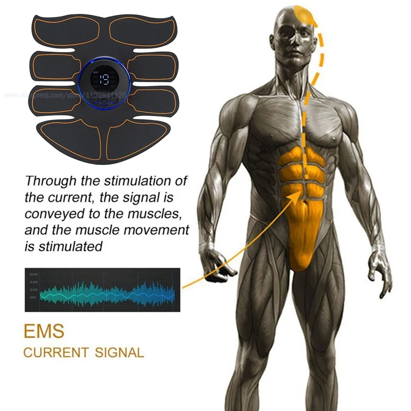 Alternative view of USB Rechargable EMS Muscle Stimulator Electric Massage Therapy Pain Relief Digital Meridian Full Body Massager Fitness