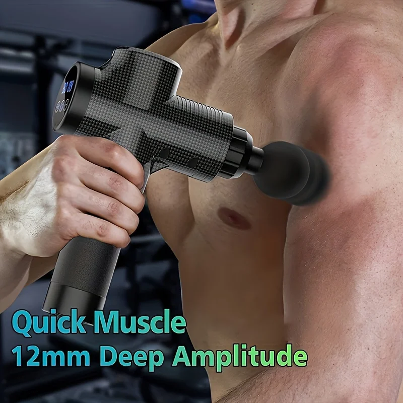 Alternative view of 30 Level Massage Gun Fascia Deep Muscle Relax Body Neck Massager Electric Fitness Equipment Noise Reduction Male Female