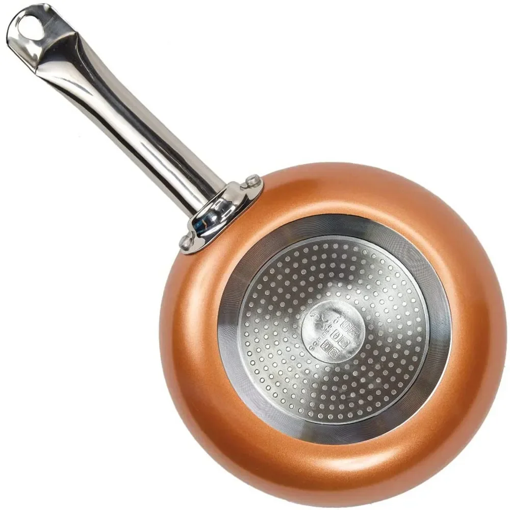 Alternative view of 8/10/12 Inch Copper Non-Stick Fry Pan Cooking Pans for Egg,Steak,Fish,Cooking,Frying Fit General Use Gas and Induction Cooker